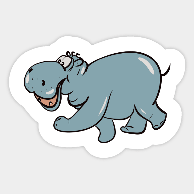 funny hippo for everyone Sticker by VikingArt